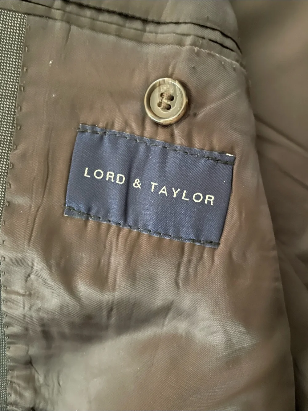 Ralph Lauren Dark Brown Satin-Lined Jacket Interior